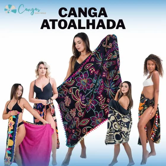 Canga Atoalhada Premium - Toalha de Praia Feminina Verão 2026