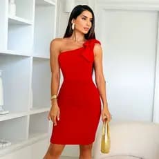 Vestido Feminino Balada Ombro Só Casual Mula Manca Festa Colado Moda Montaria Tubinho Envio Imediato