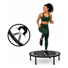 Jump Academia Trampolim Mini Cama Elástica Fitness Athlenix Preto