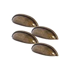 Kit 4 Puxadores P/ Gavetas Concha Colonial Meia Lua 64mm