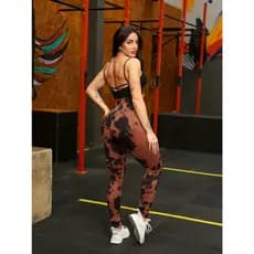 Calça Legging Esportiva Academia Yoga Trendy Tie dye Aurora Levanta Bumbum Sem Costura Cintura AltaYI-031