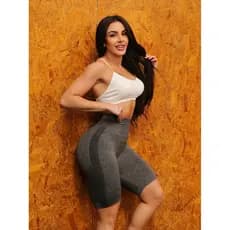 Short Legging Esportiva Academia Yoga Levanta Bumbum Sem Costura Cintura Alta YI-012