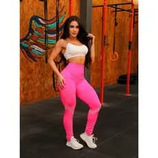 Calça Legging Esportiva Academia Yoga Trendy  Amassada Levanta Bumbum Sem Costura Cintura Alta YI-002