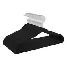 Kit 25 Cabides Veludo Infantil Slim Ultrafino Preto