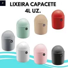Lixeira Capacete 4 Litros Tampa Basculante Escritório Lavabo Pia Cozinha Bancada