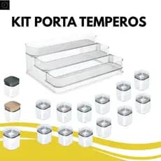Organizador de Temperos COM 12 Potes Herméticos 150ml UZ