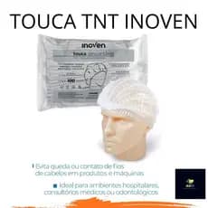 Touca Descartável Sanfonada TNT Branca C/ 100 Unidades - Inoven