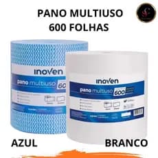 600 Panos Multiuso Perfex 28x40cm Inoven Rolo 240m Limpeza Cor Azul ou Branco