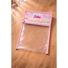 Saquinho Organizador Personalizado Maternidade com Nome – Porta Fraldas Transparente para Bolsa de Bebê