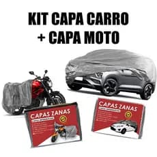 Kit Capa de Carro e Moto ZANA Impermeáveis Proteção Contra Chuva, Sol e Poeira