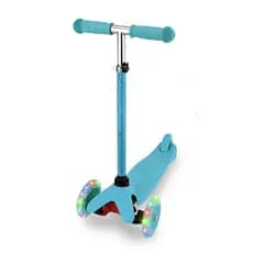 Patinete Azul Infantil Dobrável com Rodas de LED – Brinquedo Divertido e Seguro para Crianças
