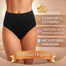 CALCINHA CLÁSSICA DEMILLUS BIBELÔ 57487 CINTURA ALTA MICROFIBRA CONFORTO PREMIUM