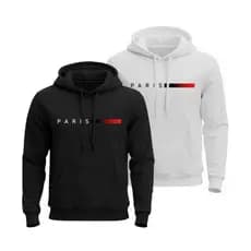 Conjunto Moletom Feminino Estiloso Kit 02 Blusa de Frio Masculina Canguru Casaco Algodão