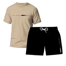 Camiseta Masculina Algodão Bermuda Tactel Masculino Com Bolso Camisas Básica
