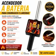 Brasa Fácil com Bateria-Recarregável Soprador e Acendedor para Churrasqueira e Lareira
