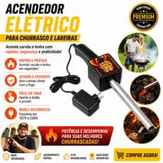 Acendedor Elétrico Brasa Fácil Soprador para Churrasqueira E Lareira Bi-volt 127/220