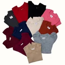 Kit 2 Blusas Ribana Canelada Feminina Básica Conforto