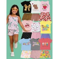 Kit Conjunto Infantil Verão Menina Com 5 Conjuntos Sortidos - PRONTA ENTREGA