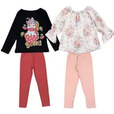Kit 2 Conjunto Infantil Menina Meia Estaçao Blusas de Frio e Leggings