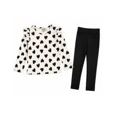 Conjunto Infantil Roupa Menina Meia Estação Coração