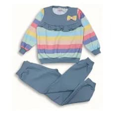 Conjunto Infantil Feminino Moletom Corações E Babado