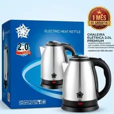 Chaleira Jarra Elétrica 110v 2L 800w Inox Prateada Cozinha - Promoção Envio Imediato até 13h