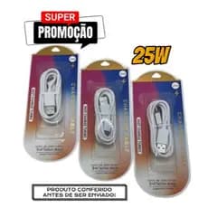 Cabo 1 metro USB Turbo Tipo C/IOS/V8 25W para Celular  - Promoção Envio Imediato