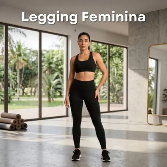Calça Legging Feminina Básica Suplex Cós Alto do P ao G Levanta Bumbum Tecido Macio Sem Transparência