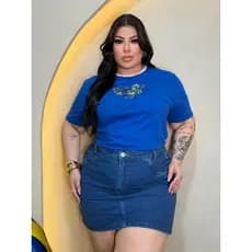 T-shirt Plus Size Feminina Estampa para copa do mundo
