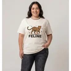 Camiseta T-shirt Plus Size Feminina Estampa Onça "Feline" Estilosa 31.1
