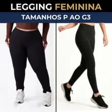 Calça Legging Feminina Básica Suplex Cós Alto Academia Fitness P ao G3 Não Transparente