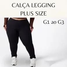 Calça Legging Plus Size Feminina Básica Suplex Cós Alto G1 ao G3 Levanta Bumbum Tecido Macio Sem Transparência