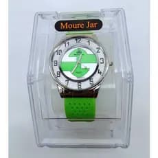 Relógio Masculino Mourejar com pulseira de borracha verde e mostrador verde