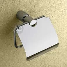 Porta Papel Higiênico com Tampa em Metal Cromado