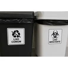10 Adesivos Lixo Comum e Infectante Etiquetas Autocolante 10x10cm