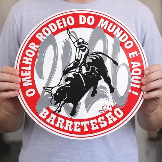 Adesivo Rodeio Barretos 2026 30x30cm Etiqueta Autocolante Lavável