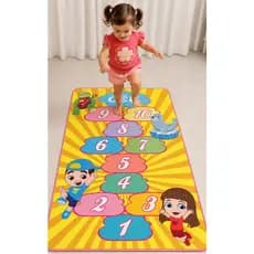 Amarelinha Infantil Tapete em Lona Lavável Crianças 100x160cm