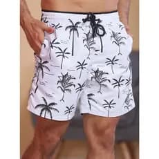 Bermudas Masculinas Shorts Seca Rápido  Surf Estampada Praia Tactel  Adulto  Shorts