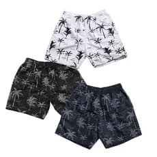 Kit3 Bermudas Masculinas  Mauricinho Shorts Seca Rápido  Surf Estampada Praia Tactel  Adulto  Shorts