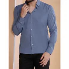 Camisa Social Masculina Manga Longa Sem bolsos Slim Tecido Micro Fibra