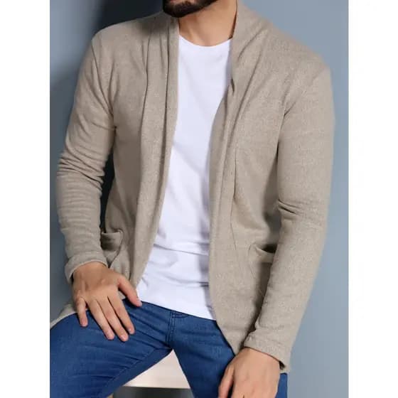 Blusa De Fino Cardigan Masculino Sobretudo Casaco kimono Casaco Manga Longa Blazer Com Bolso novo lanzinha malha EXG