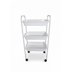 Carrinho Auxiliar Multiuso 3 Bandejas - Branco Premium