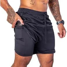 bermuda e shorts 2 em 1 academia e treino sport fit dry fit  com proteçao uv alta qualidade