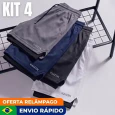 KIT 4 bermuda masculina 2 em 1 para academia shorts masculino duplo