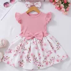 Vestido Infantil Floral  Menina Estampado Festa Luxo Verão Princesa de 1 a 4 anos