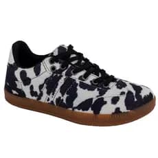Tênis Feminino Casual Animal Print Sola Baixa Cadarço Tendência Moda Estilo