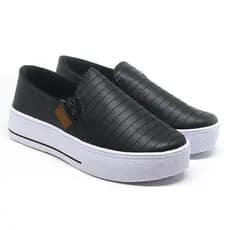 Tênis Feminino Iate Casual Moderno Confortável Slip On Antiderrapante Calce Fácil