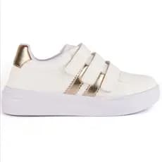 Tenis Branco Feminino Casual Confortável Clássico Original Detalhe Velcro Confortável Antiderrapante