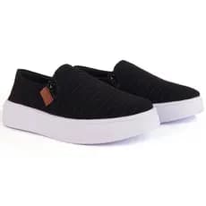 Tênis Feminino  Slip On Sola Alta Branca Casual Confortável Leve Macio Costura Ziper Moda Dia a Dia