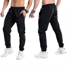 Calça Tactel Slim com Elastano esportiva fitness Dois bolsos com zíper para Treino academia Masculina
